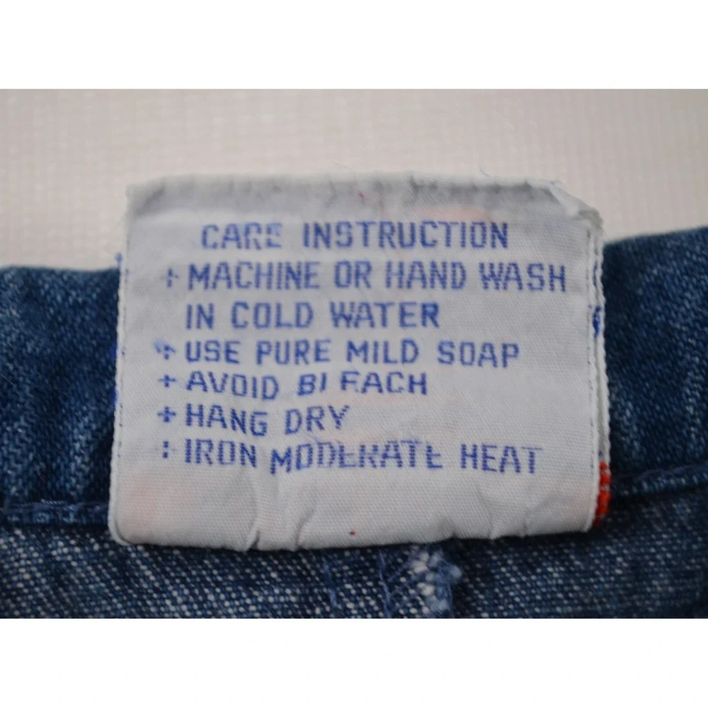 Vintage Pattiwack Blue Jean Denim Coverall Snap Legs Girls‎ Size 18M Flower Trim